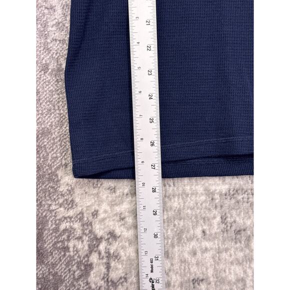 Polo Ralph Lauren Shirt Large Mens Monogram Waffle Thermal Blue Long Sleeve - Picture 6 of 8